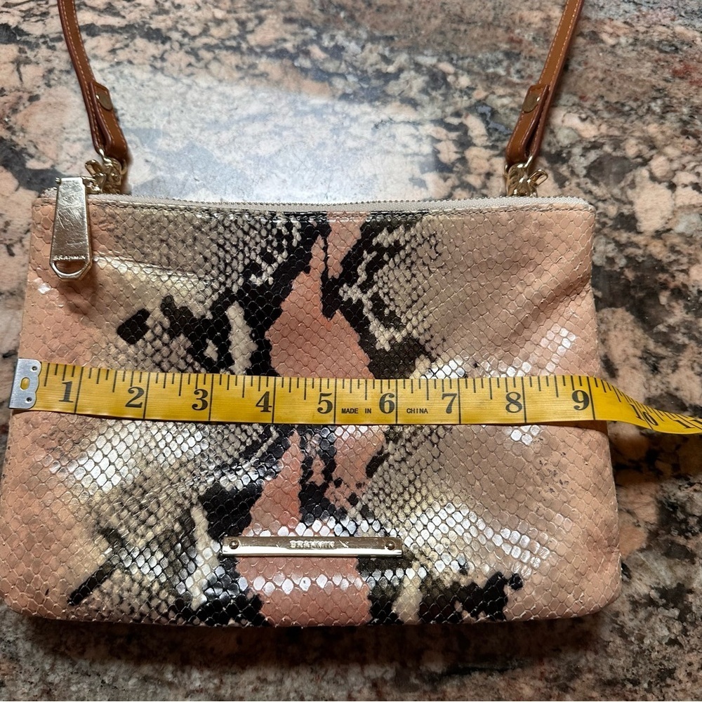 Brahmin Crossbody Perri Bag Snakeskin Rose & Black - Picture 9 of 13